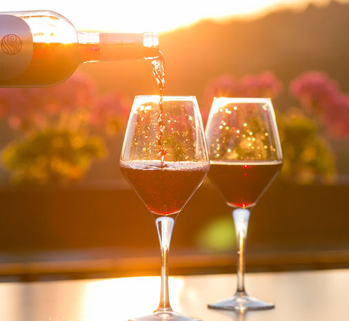 a close up of a wine glass