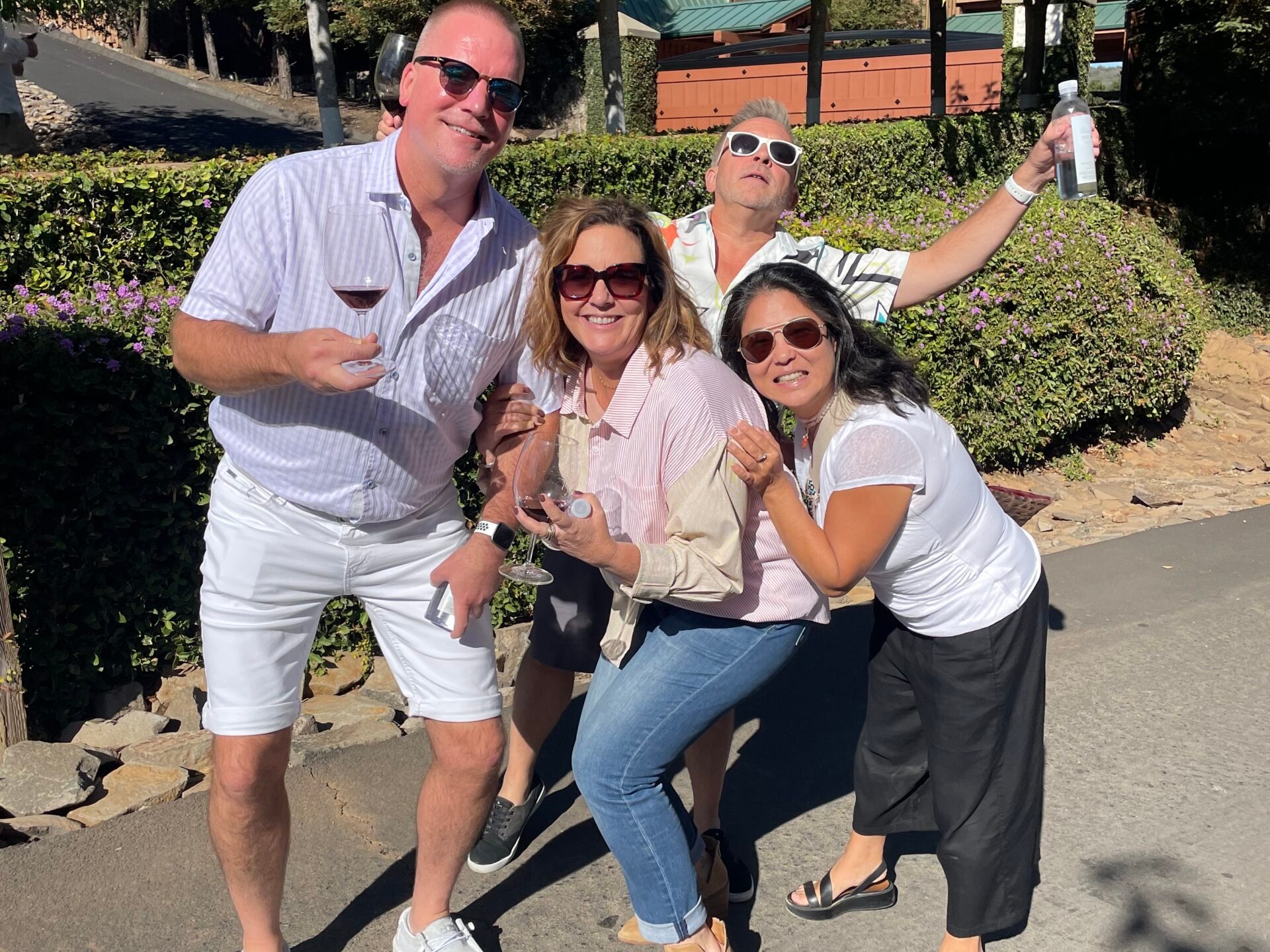 a group of people posing for the camera